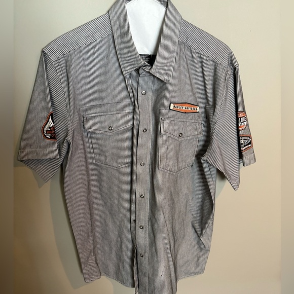Harley Davidson short sleeve button down - Picture 1 of 6